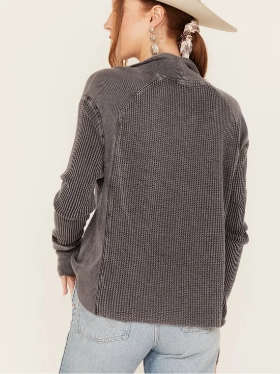 FREE PEOPLE WOMEN'S ASHTON ZIP THERMAL LONG SLEEVE PULLOVER - Picture 2 of 9